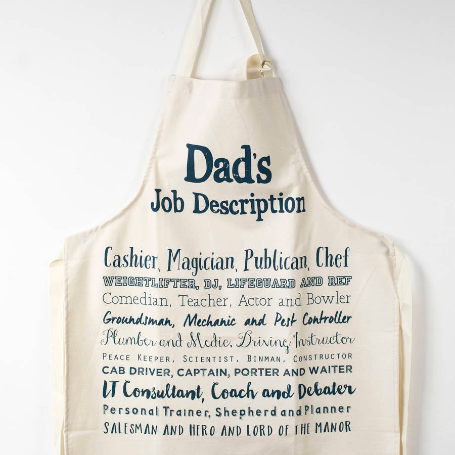 Dad’s Job Description Poem Apron