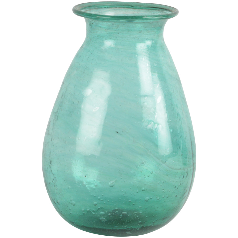 Padma Vase Recycled Glass Teal