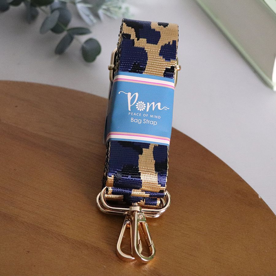 Navy Mix Leopard Print Interchangeable Bag Strap