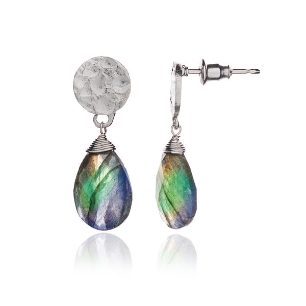 Silver Plated Labradorite Drop Earrings