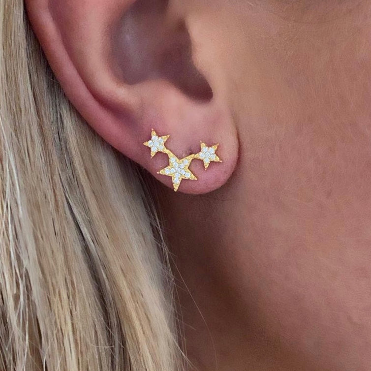 Gold Lucky Star Earrings