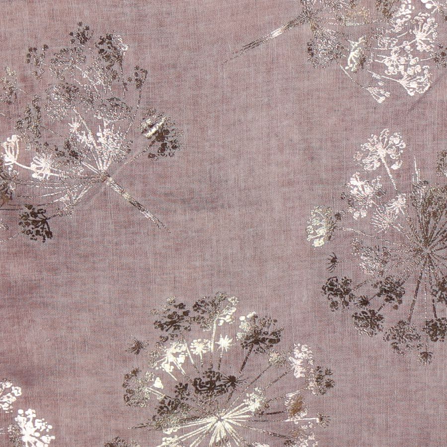 Mink Scarf with Rose Gold Cow Parsley Print