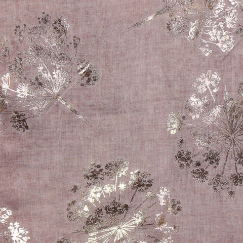 Mink Scarf with Rose Gold Cow Parsley Print