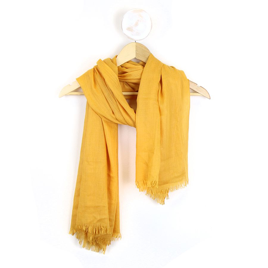 Mustard Yellow Fringed Scarf