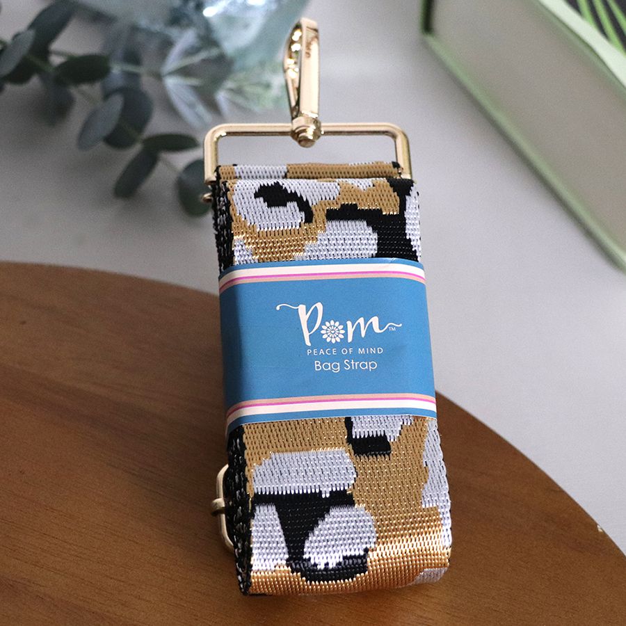 Grey Mix Leopard Print Interchangeable Bag Strap