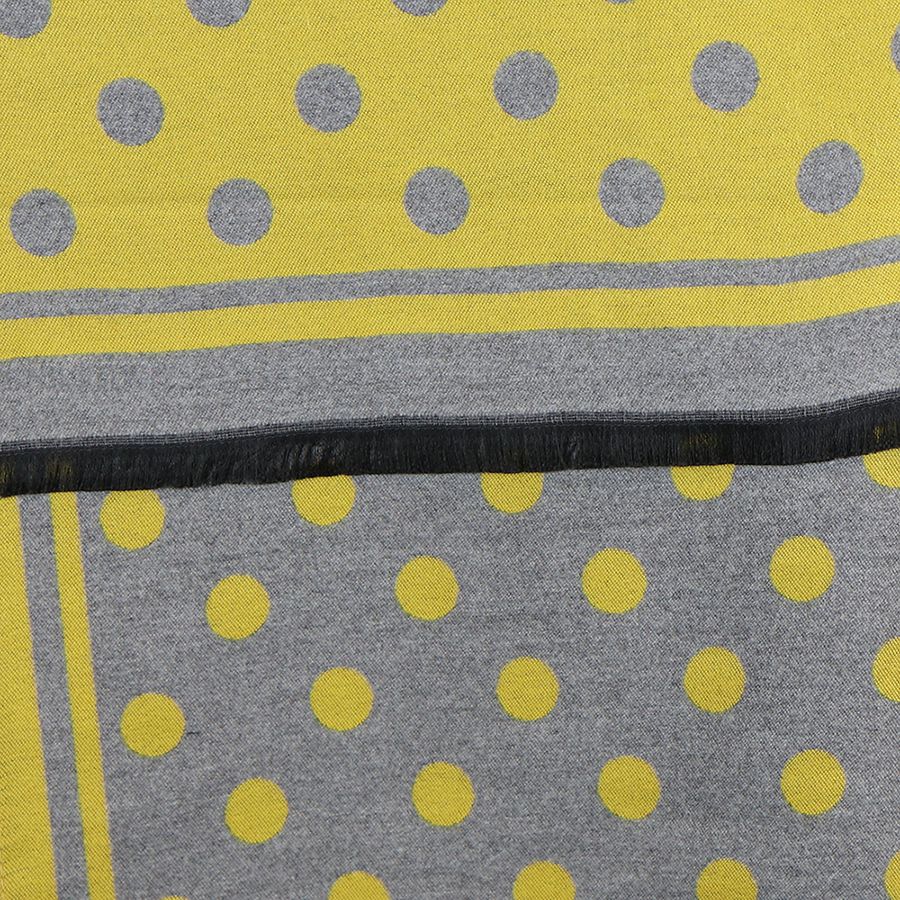 Yellow & Grey Reversible Dot Scarf