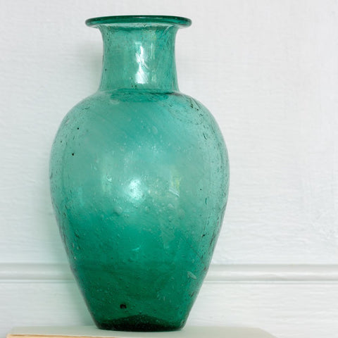 Chambal Vase Recycled Glass Teal