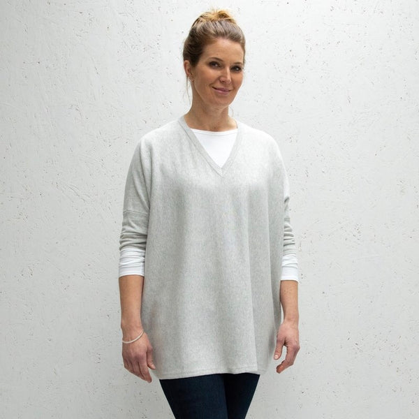 Silver Clara V-Neck Jumper