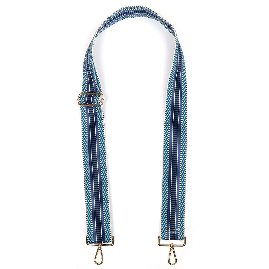 Blue Mix Woven Striped Interchangeable Bag Strap