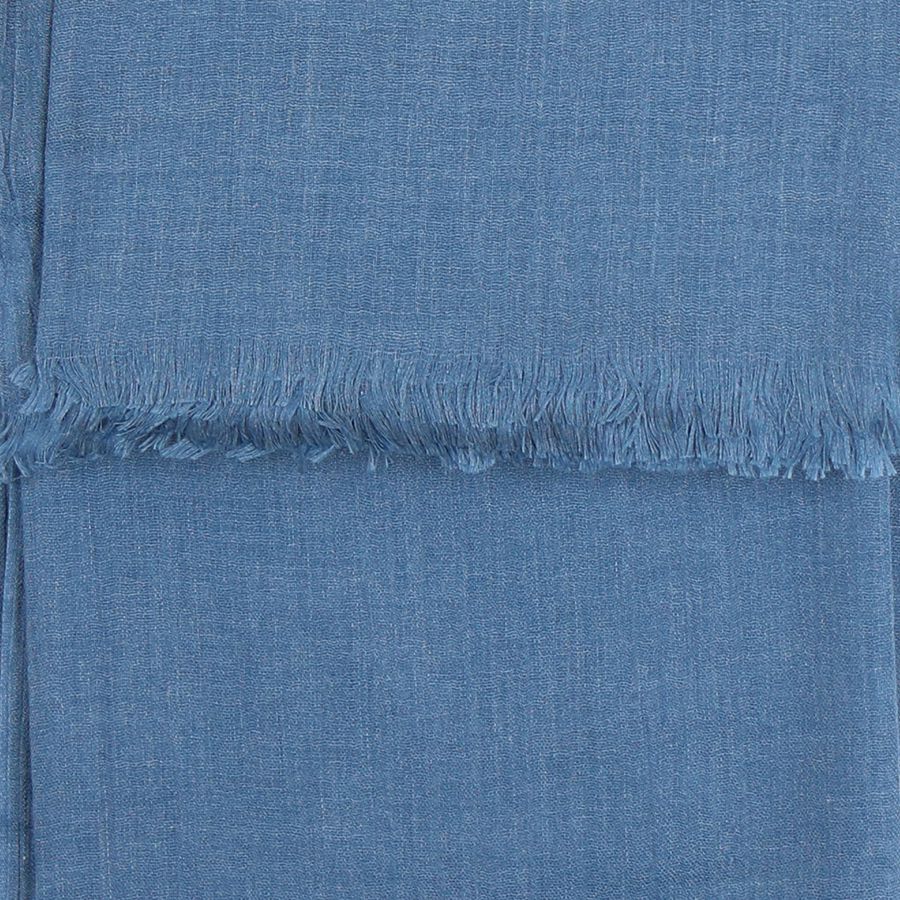 Denim Blue Fringed Scarf