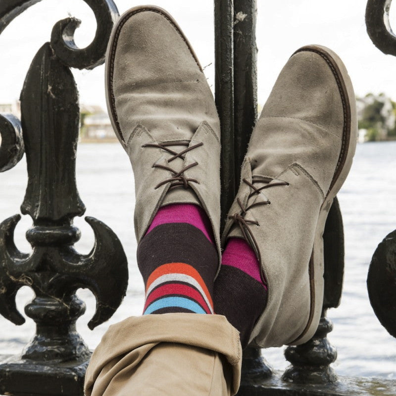 Hot Chocolate Striped Mens Socks