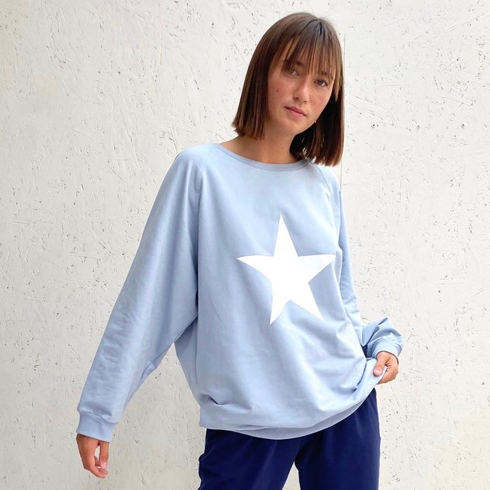 Blue Nancy Sweatshirt With White Star