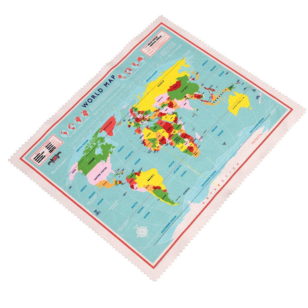 World Map Glasses Cleaning Cloth