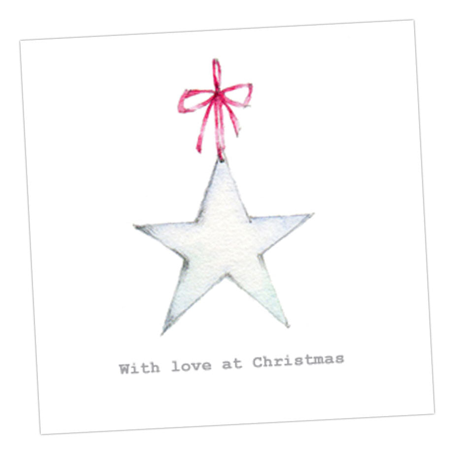 Boxed Christmas Star Silver Earring Card