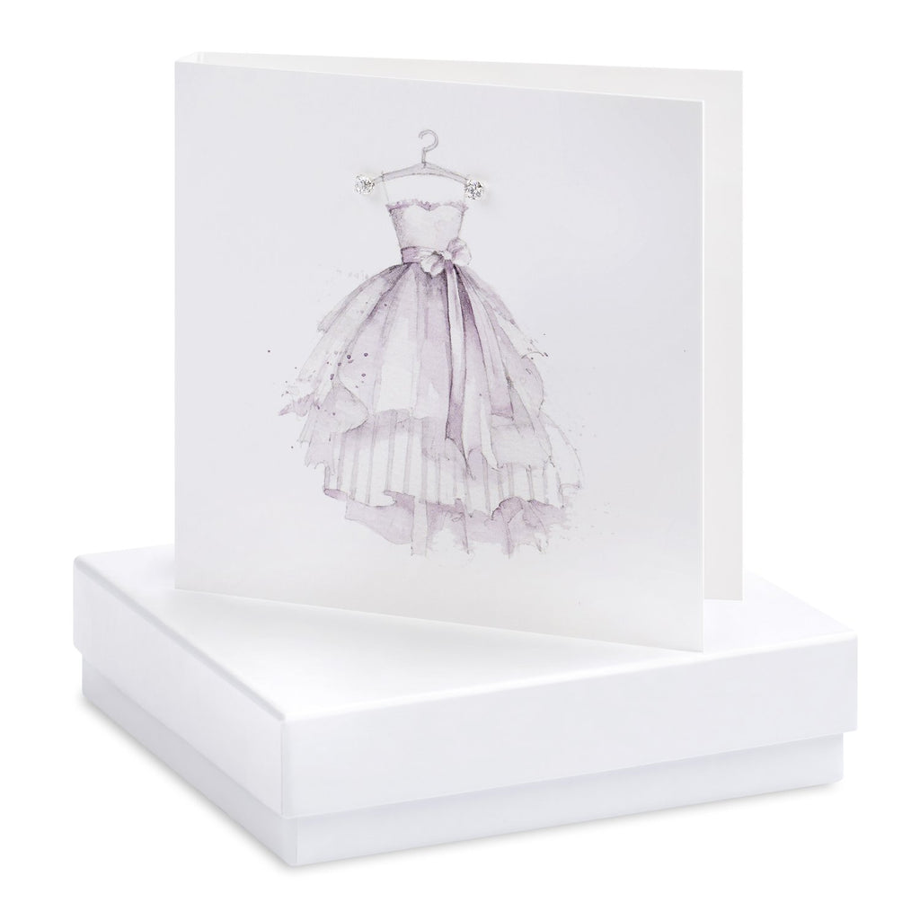 Boxed Party Dress Silver Earring Card