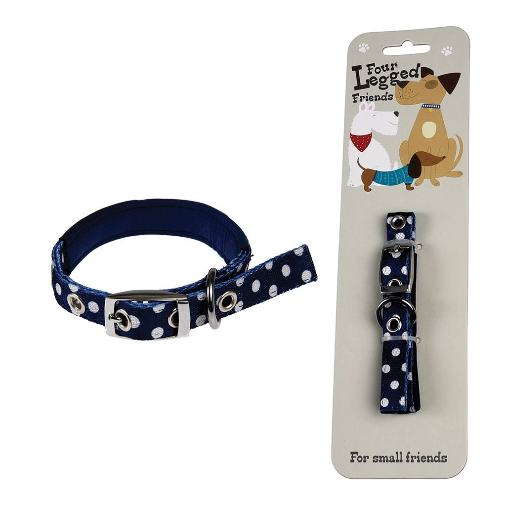 Small Blue Polka Dot Dog Collar