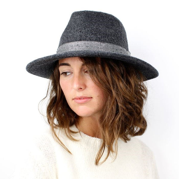 Grey Sparkle Fedora Hat