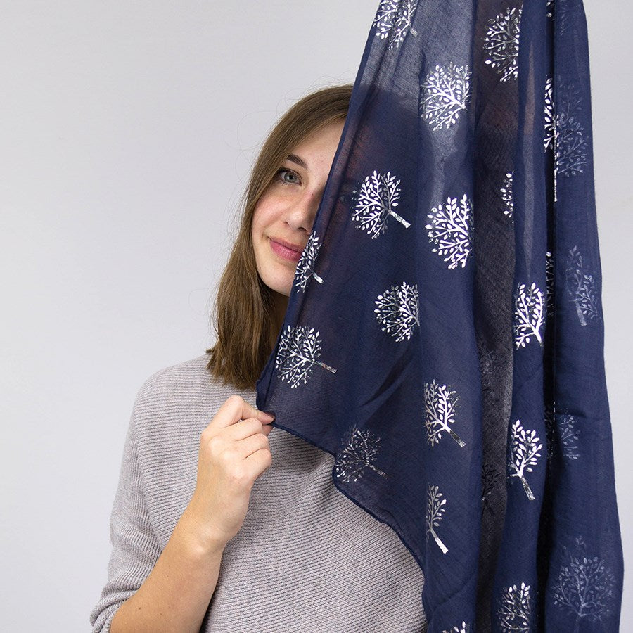 Navy and silver deals scarf