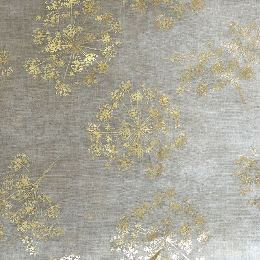 Neutral Scarf with Gold Foil Cow Parsley Print