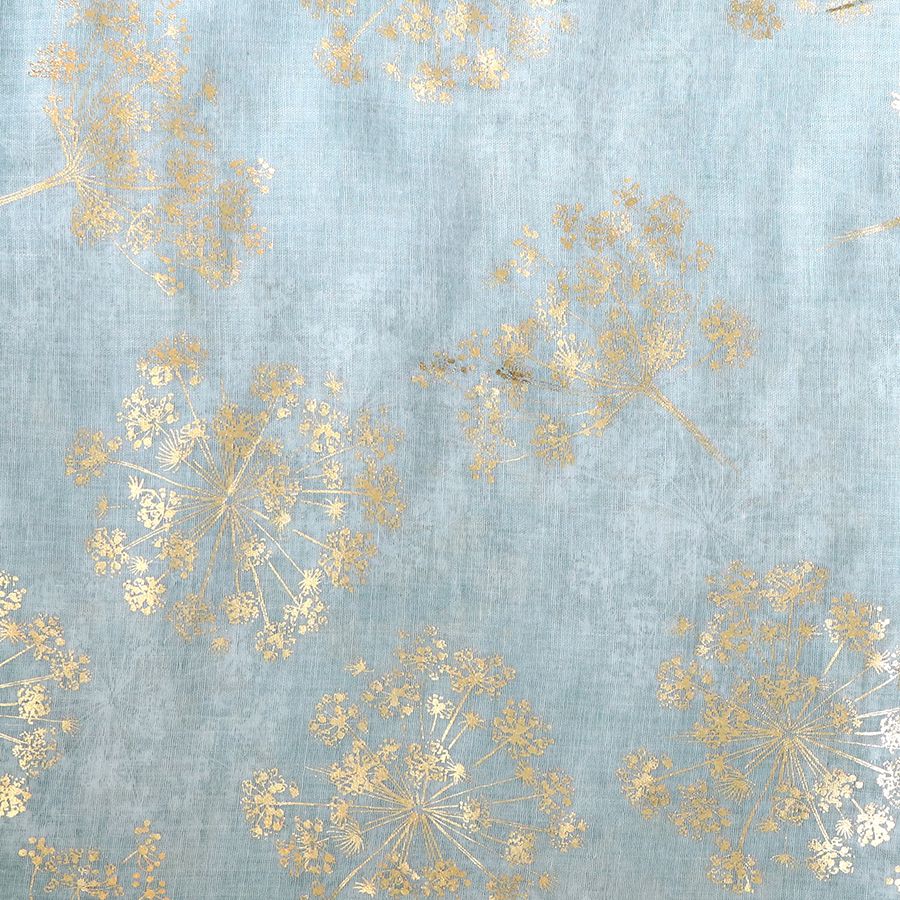 Soft Duck Egg Scarf with Gold Foil Cow Parsley Print
