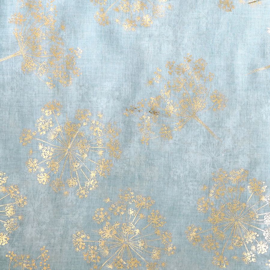 Soft Duck Egg Scarf with Gold Foil Cow Parsley Print