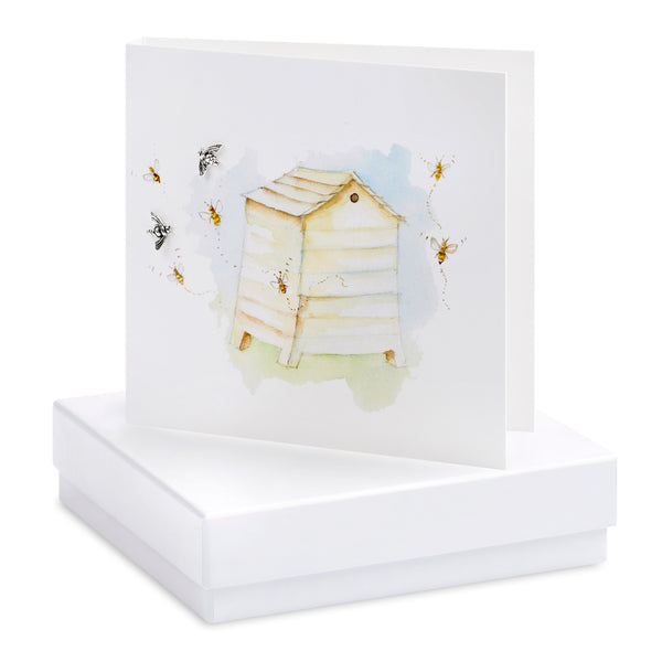 Boxed Beehive Silver Earring Card