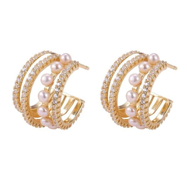 Gold multi hoop earrings deals