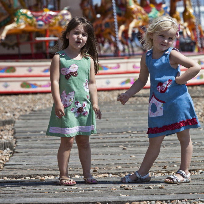 Corduroy Dresses with Owl Applique