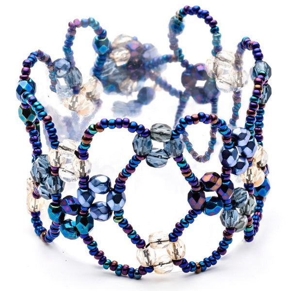 Blue Midnight Tansy Crystal Cuff