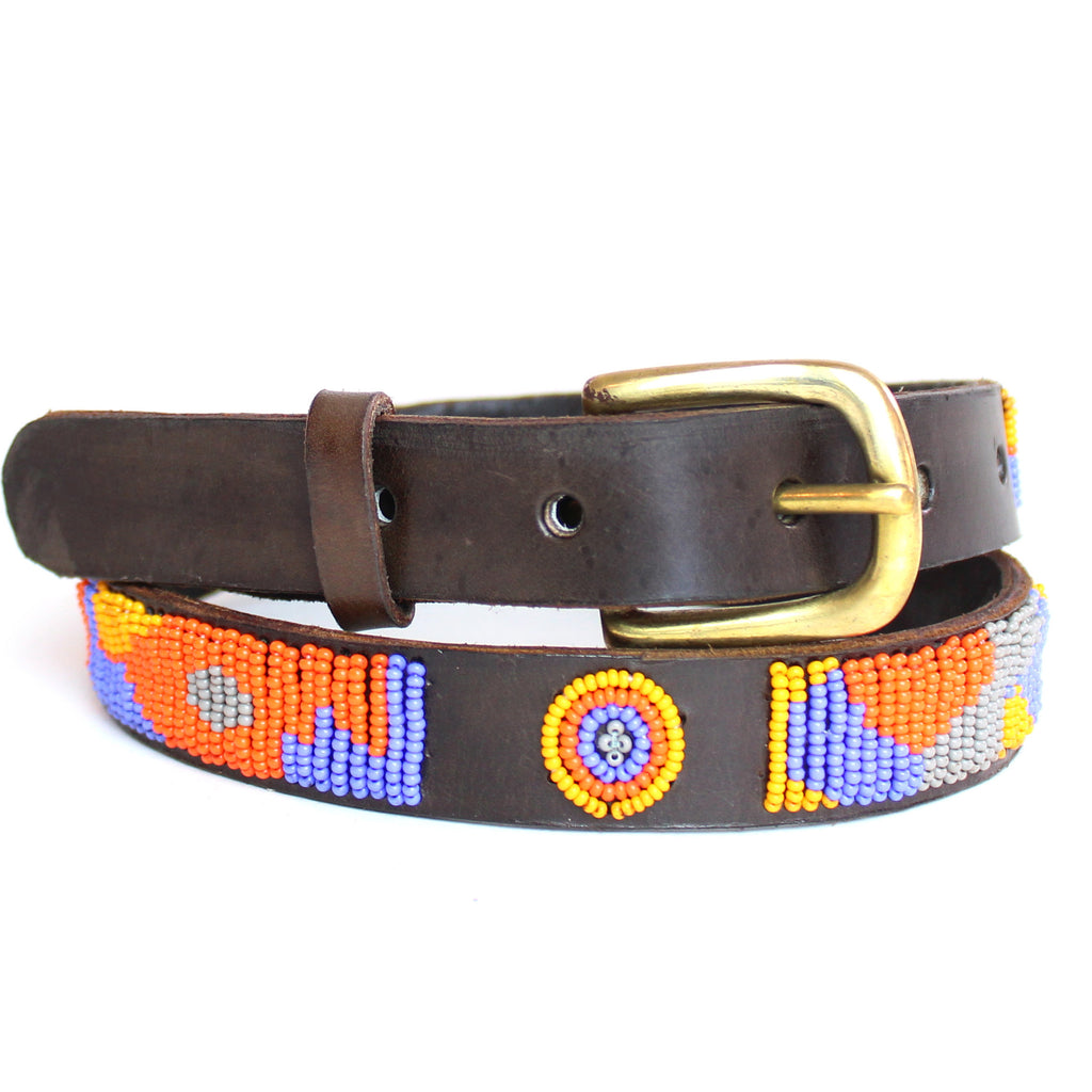 Orange & Blue Charu Beaded Belt