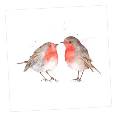 Christmas Robins Embellished Card