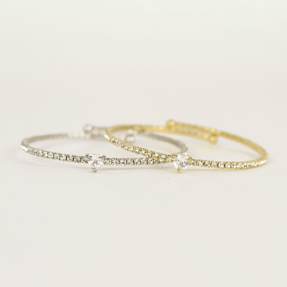 Gold Shelly Heart Bangle