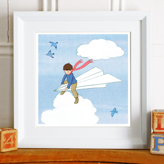 Belle & Boo My Paper Plane Framed Print