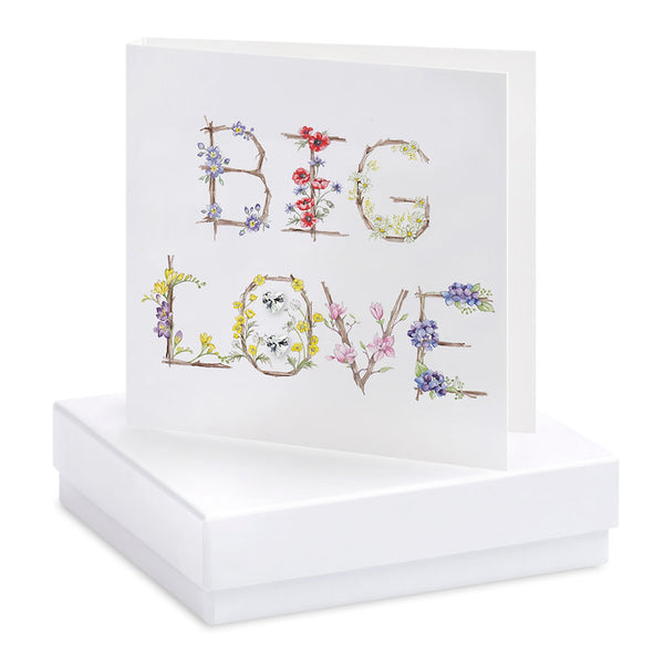 Boxed Big Love Silver Earring Card