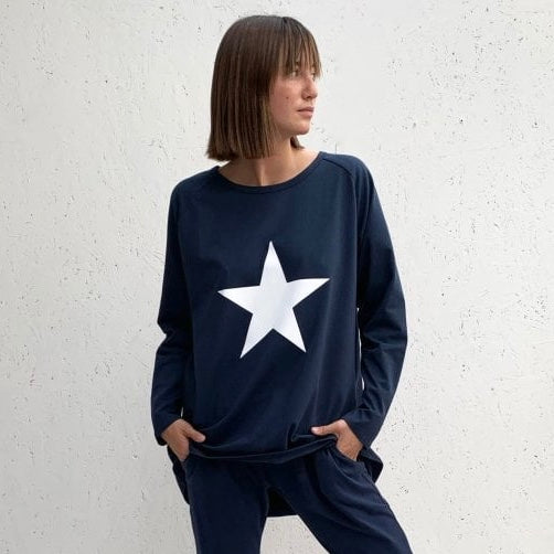 Navy Robyn Top With White Star