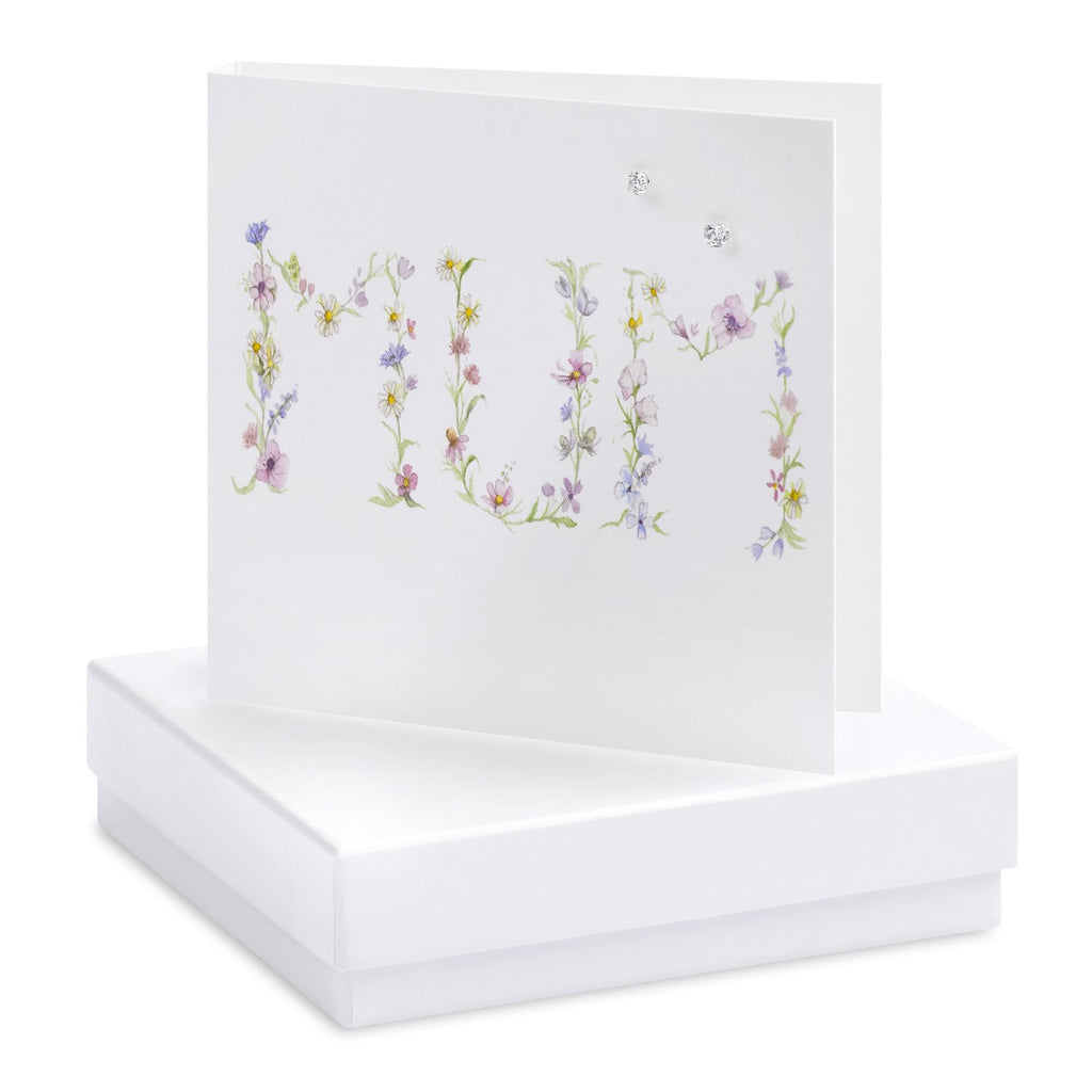 Boxed Mum Silver Earring Card