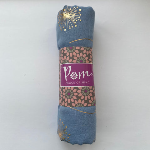 Lilac Scarf With Gold Dandelion Print