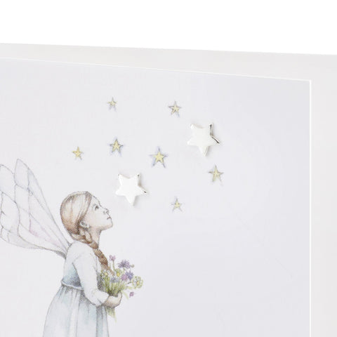 Boxed Flower Fairy Stargazer Silver Earring Card