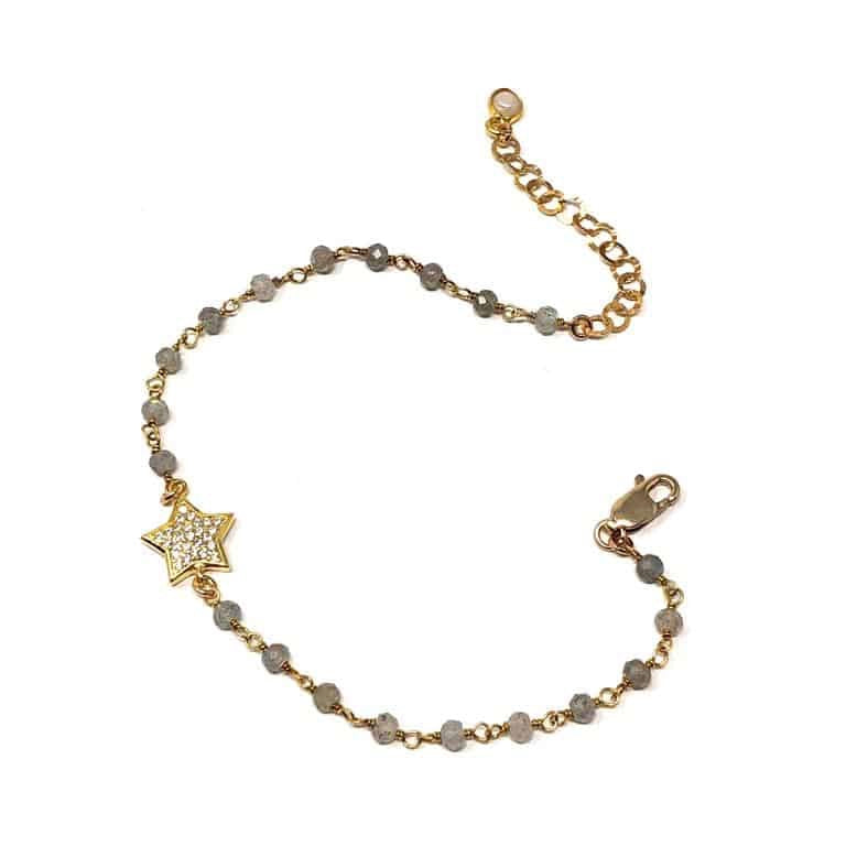 Gold Labradorite Solo Star Bracelet