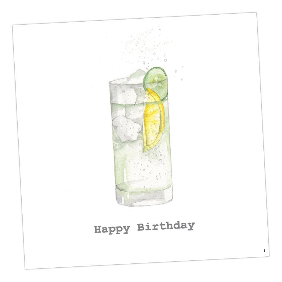 Boxed G&T Happy Birthday Silver Earring Card