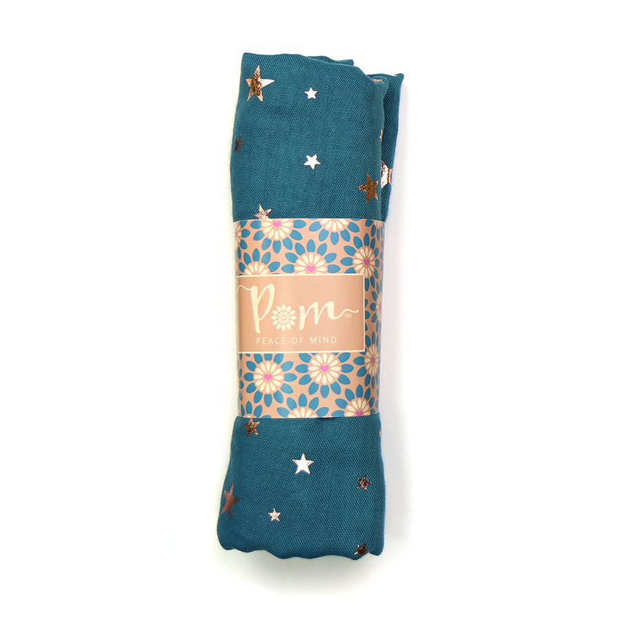 Teal Scarf With Rose Gold Stars