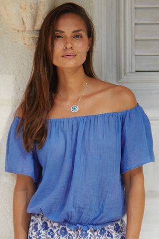 Blue Cobalt Ilana Organic Cotton Top