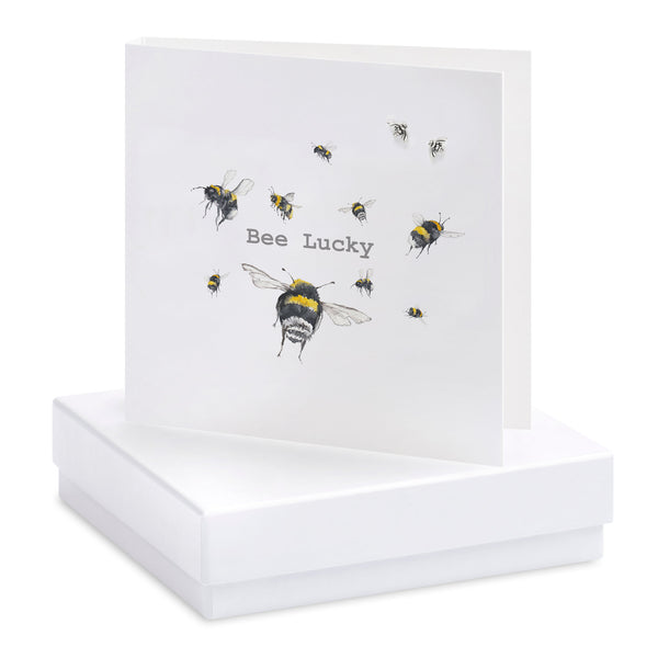 Boxed Bee Lucky Earring Card