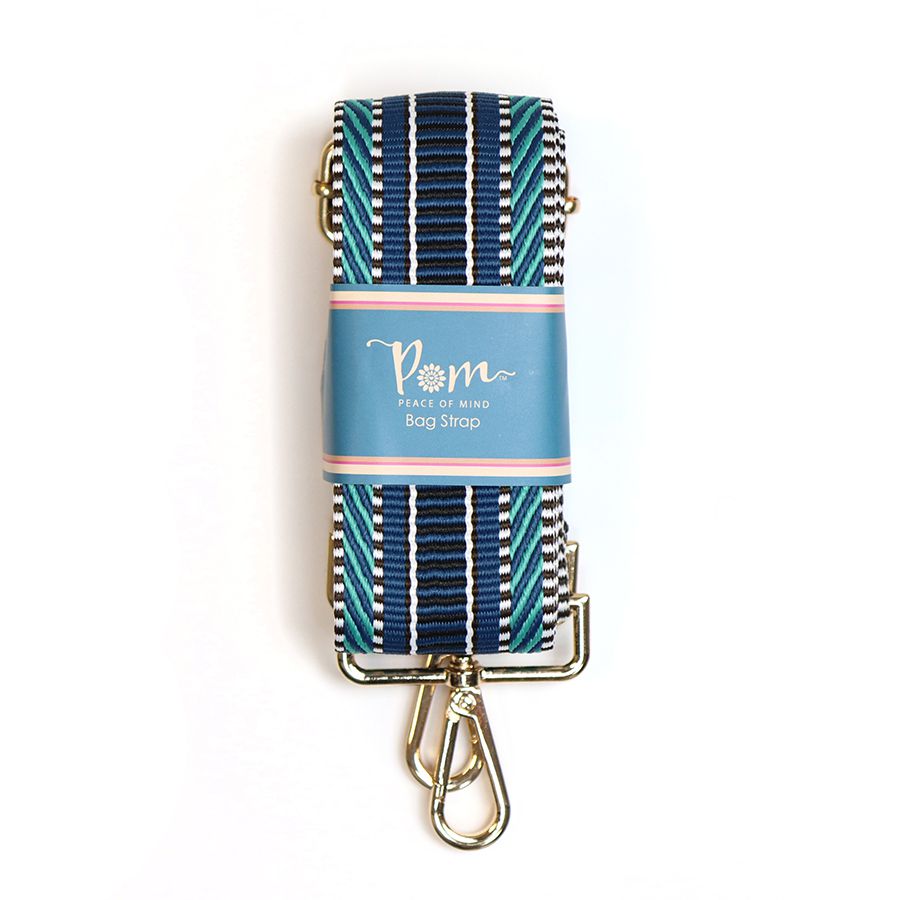 Blue Mix Woven Striped Interchangeable Bag Strap