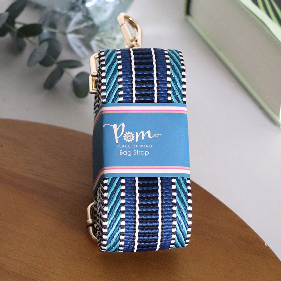 Blue Mix Woven Striped Interchangeable Bag Strap