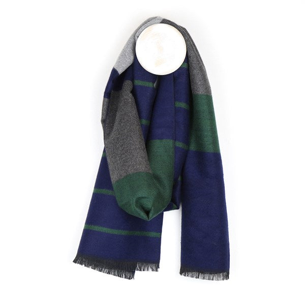 Men's Grey Green & Blue Soft Winter Scarf