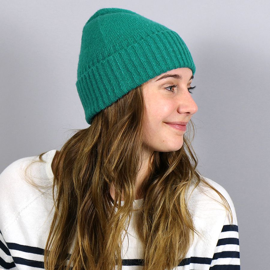 Green Jade Knitted Beanie Hat