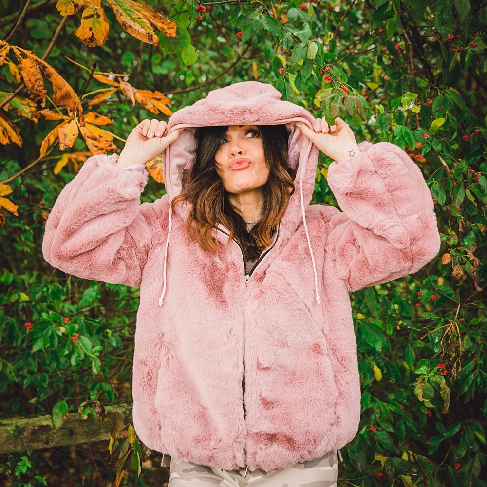 Tilley & Grace | Dusty Pink Faux Fur Jacket | Indigo Blue Trading