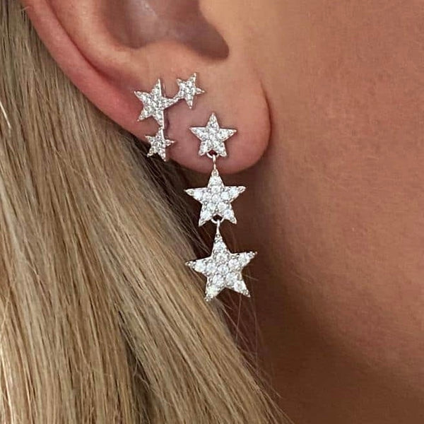 Silver Lucky Star Earrings