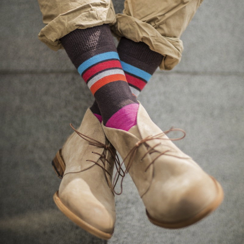 Hot Chocolate Striped Mens Socks